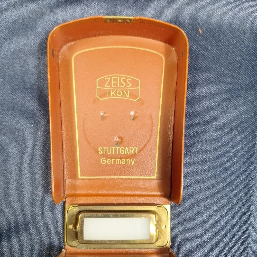 Vintage Zeiss Ikon Ikophot Selenium Light Meter Leather‎ Case Chain Book Germany